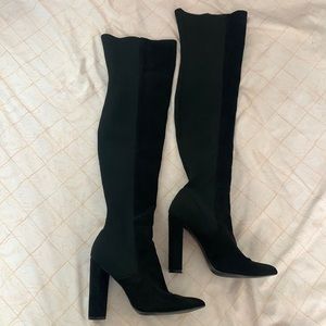 Steve Madden high thy boots black